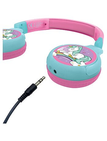 Casque 2 en 1 Licorne Bluetooth et Filaire avec limitation de son