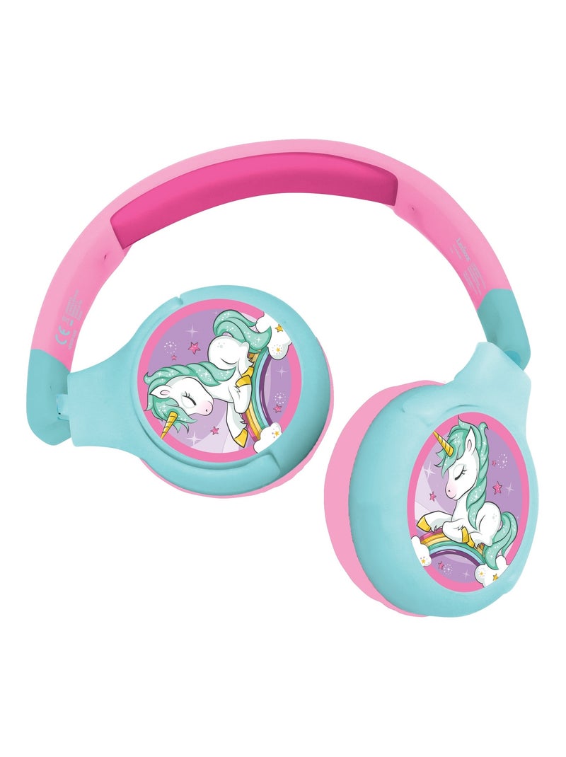 Casque 2 en 1 Licorne Bluetooth et Filaire avec limitation de son Rose - Kiabi