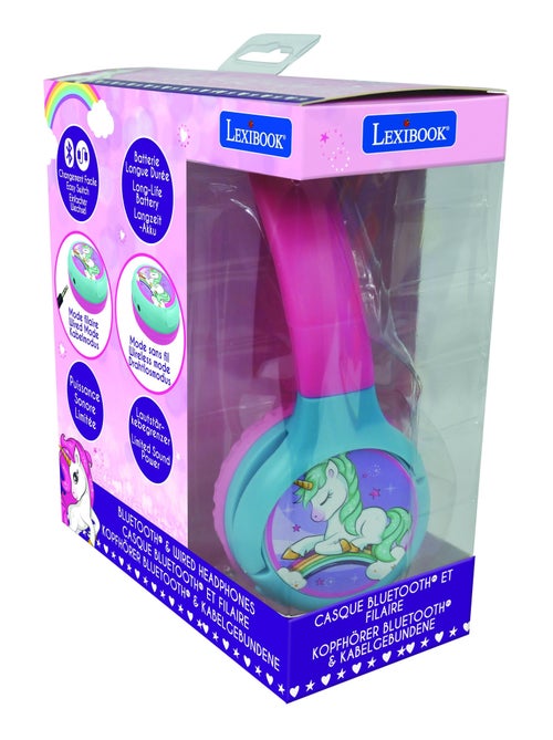 Casque 2 en 1 Licorne Bluetooth et Filaire avec limitation de son - Kiabi