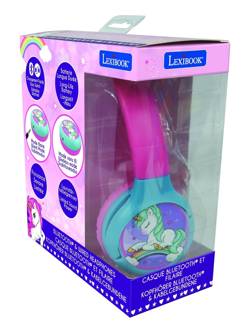 Casque 2 en 1 Licorne Bluetooth et Filaire avec limitation de son Rose - Kiabi