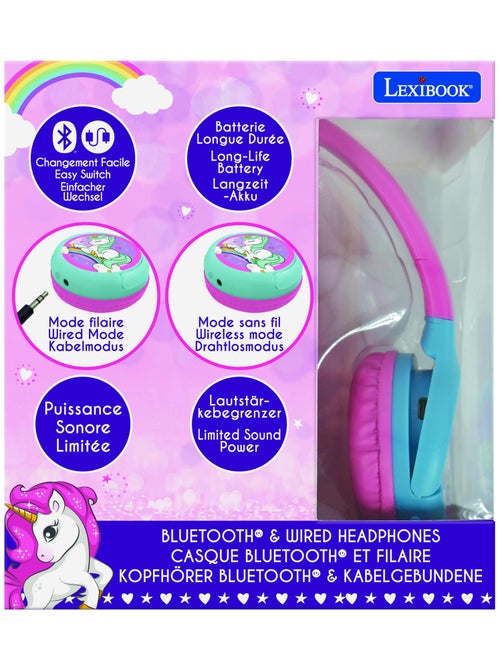 Casque 2 en 1 Licorne Bluetooth et Filaire avec limitation de son - Kiabi