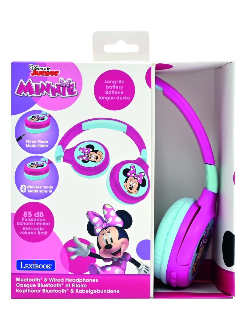 Casque 2 en 1 Minnie Mouse Bluetooth et Filaire avec limitation de son Rose - Kiabi