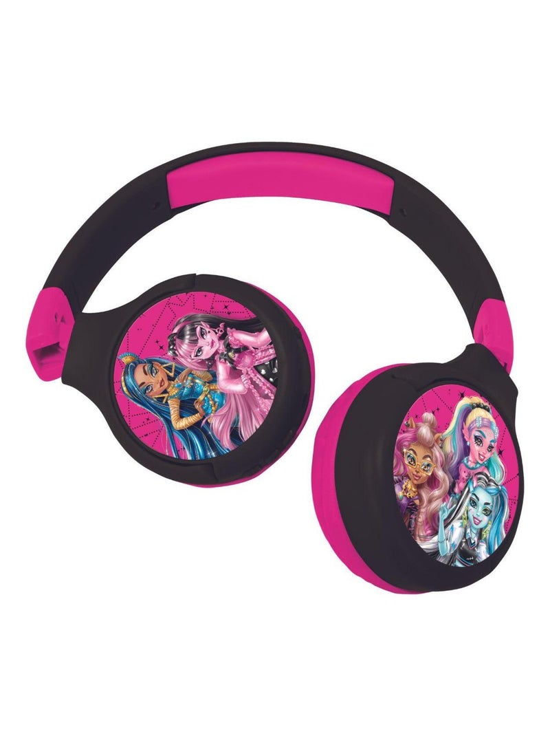Casque 2 en 1 Monster High Bluetooth et Filaire avec limitation de son Noir - Kiabi