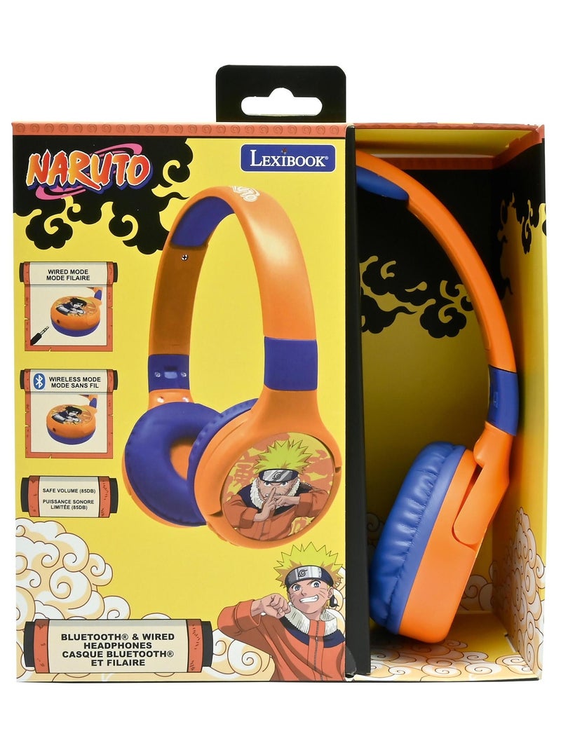 Casque 2 en 1 Naruto Bluetooth et Filaire avec limitation de son Orange - Kiabi