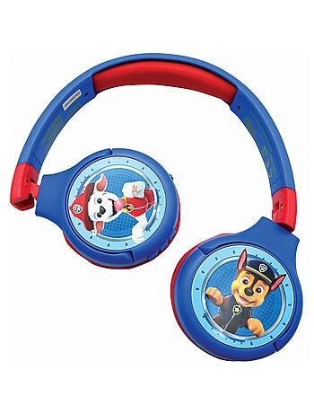 Casque 2 en 1 Pat Patrouille Bluetooth et Filaire confortable et pliable avec limitation de son