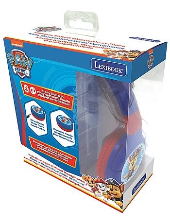 Casque 2 en 1 Pat Patrouille Bluetooth et Filaire confortable et pliable avec limitation de son