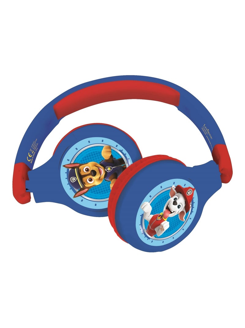 Casque 2 en 1 Pat Patrouille Bluetooth et Filaire confortable et pliable avec limitation de son Bleu - Kiabi