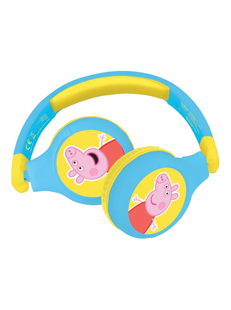 Casque 2 en 1 Peppa Pig Bluetooth et Filaire confortable et pliable avec limitation de son Bleu - Kiabi