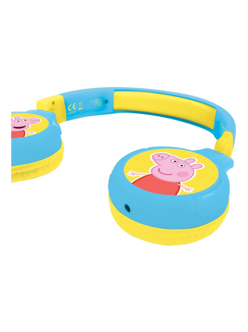 Casque 2 en 1 Peppa Pig Bluetooth et Filaire confortable et pliable avec limitation de son Bleu - Kiabi