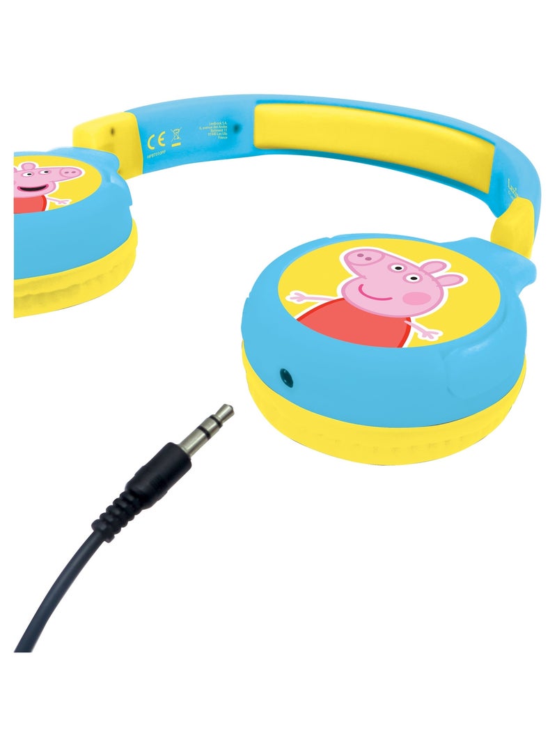Casque 2 en 1 Peppa Pig Bluetooth et Filaire confortable et pliable avec limitation de son Bleu - Kiabi