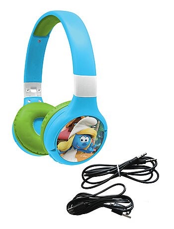 Casque 2 en 1 Schtroumpfs Bluetooth et Filaire avec limitation de son