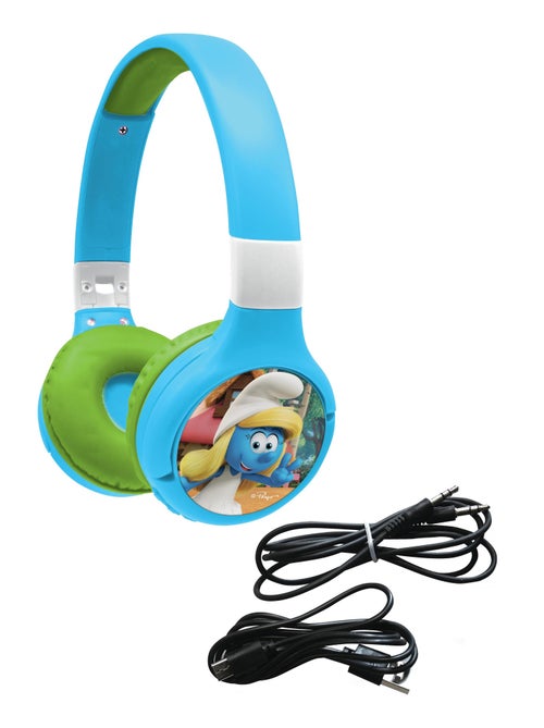 Casque 2 en 1 Schtroumpfs Bluetooth et Filaire avec limitation de son - Kiabi