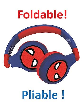Casque 2 en 1 SpiderMan Bluetooth et Filaire avec limitation de son