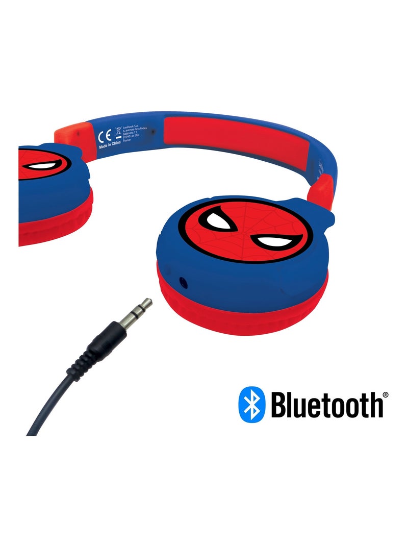 Casque 2 en 1 SpiderMan Bluetooth et Filaire avec limitation de son Bleu - Kiabi