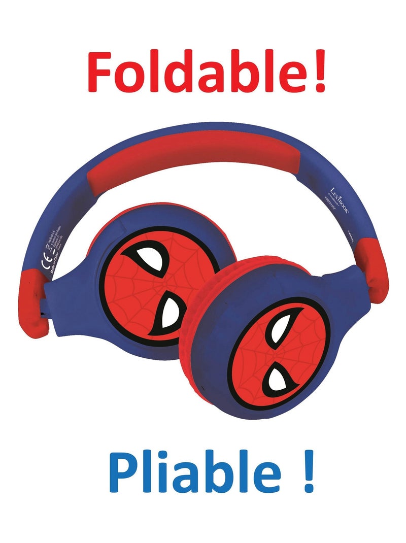 Casque 2 en 1 SpiderMan Bluetooth et Filaire avec limitation de son Bleu - Kiabi