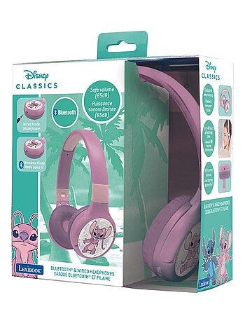 Casque 2 en 1 Stitch Angel Bluetooth et Filaire avec limitation de son