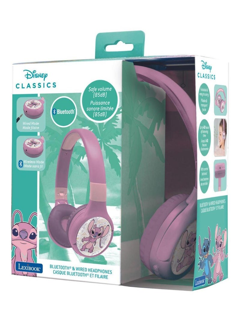 Casque 2 en 1 Stitch Angel Bluetooth et Filaire avec limitation de son Rose - Kiabi
