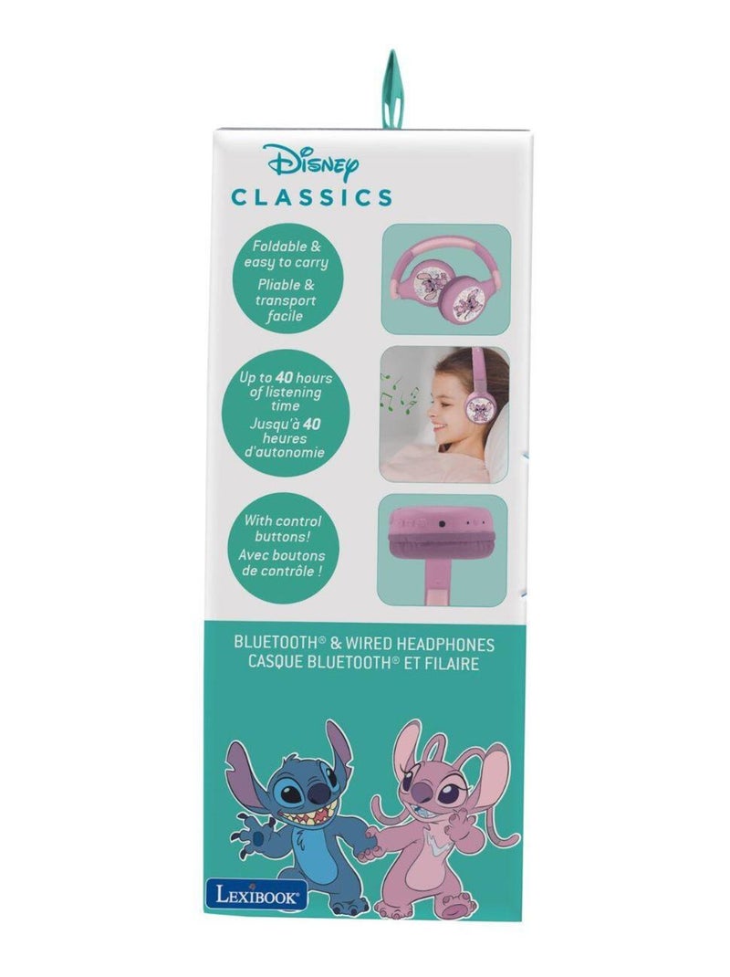 Casque 2 en 1 Stitch Angel Bluetooth et Filaire avec limitation de son Rose - Kiabi