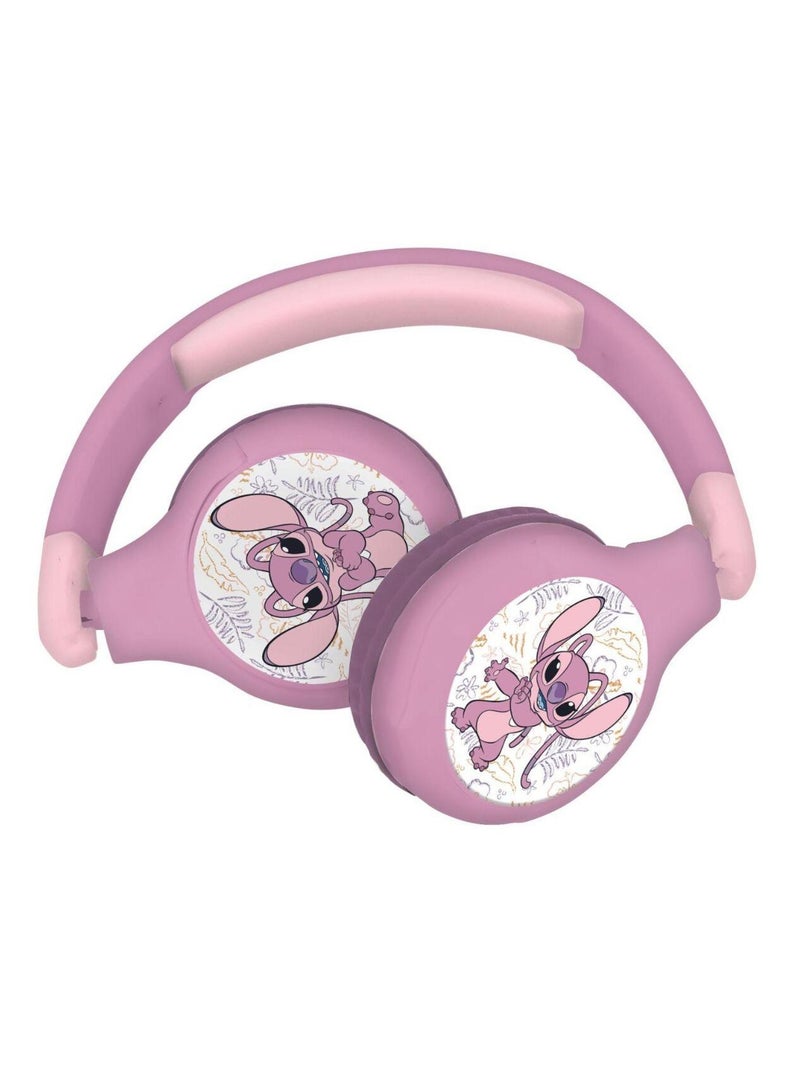 Casque 2 en 1 Stitch Angel Bluetooth et Filaire avec limitation de son Rose - Kiabi