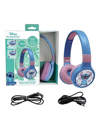 Casque 2 en 1 Stitch Bluetooth et Filaire avec limitation de son