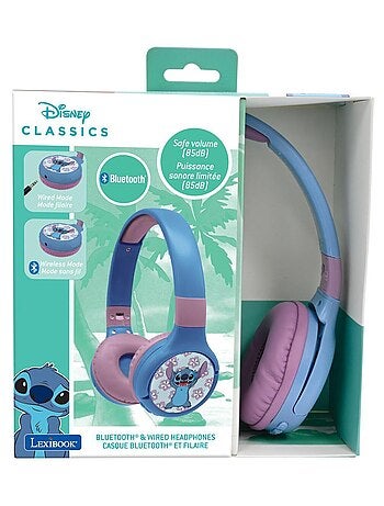 Casque 2 en 1 Stitch Bluetooth et Filaire avec limitation de son