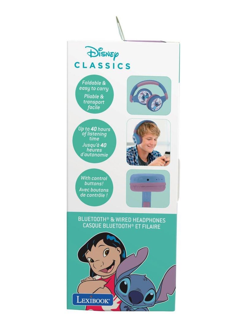 Casque 2 en 1 Stitch Bluetooth et Filaire avec limitation de son Violet - Kiabi