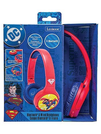 Casque 2 en 1 Superman Bluetooth et Filaire avec limitation de son