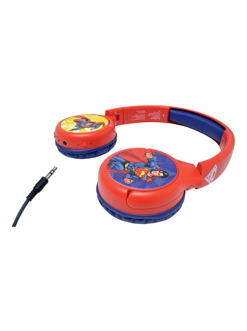 Casque 2 en 1 Superman Bluetooth et Filaire avec limitation de son Rouge - Kiabi