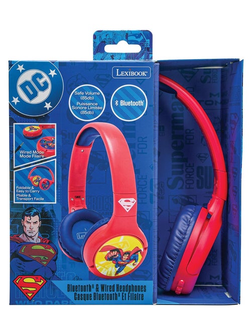 Casque 2 en 1 Superman Bluetooth et Filaire avec limitation de son - Kiabi