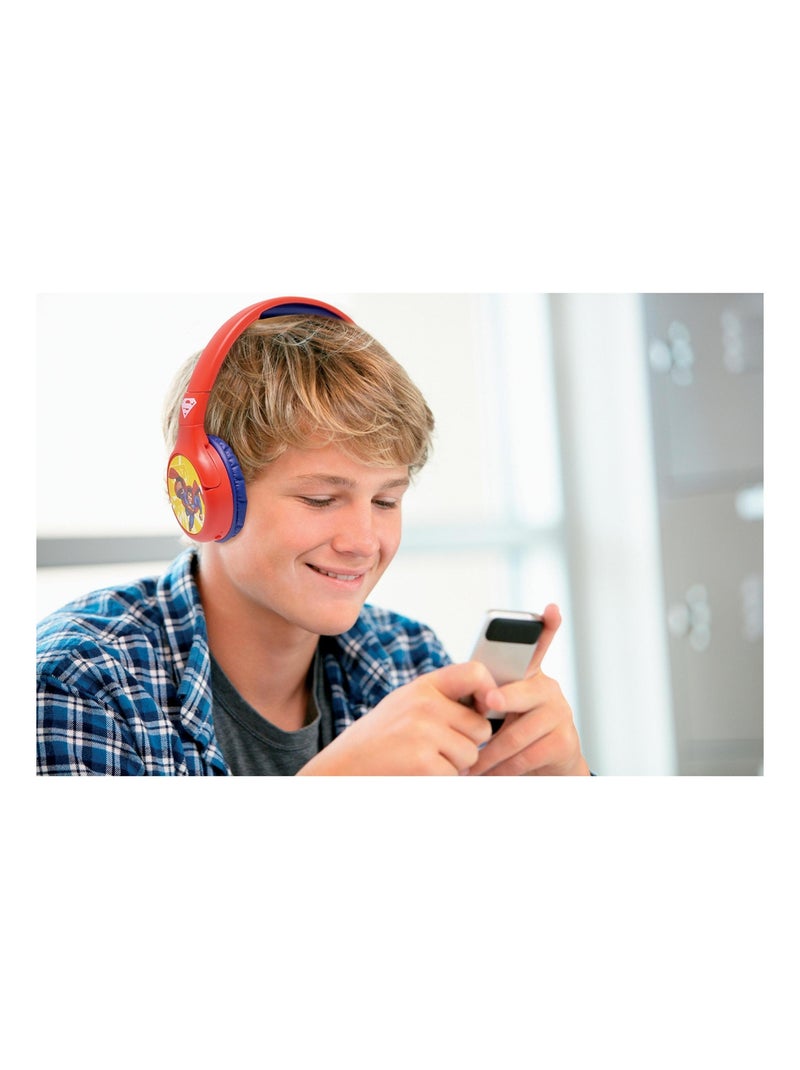 Casque 2 en 1 Superman Bluetooth et Filaire avec limitation de son Rouge - Kiabi