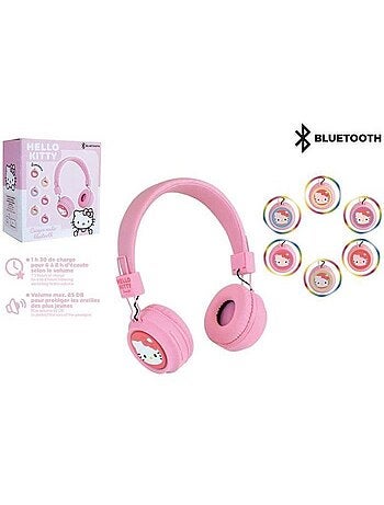 Casque ajustable bluetooth avec micro - HELLO KITTY - Câble usb - Câble audio - Dès 3 ans