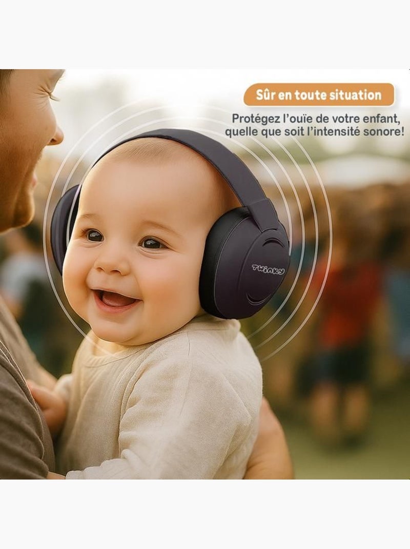 Casque anti-bruit bébé - baby muffy 23 db certifié ce - twinky Noir - Kiabi