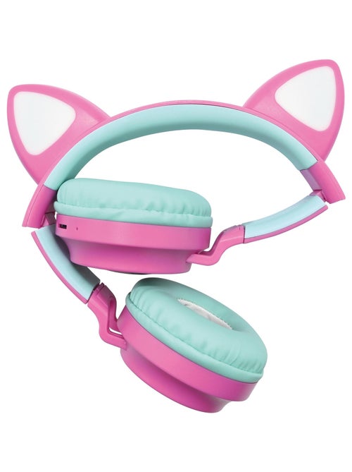 Casque Barbie sans fil rechargeable lumineux avec oreilles de chat - Kiabi