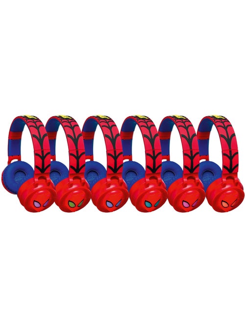 Casque Bluetooth Spiderman avec effets lumineux et limitation de son 85dB - Kiabi
