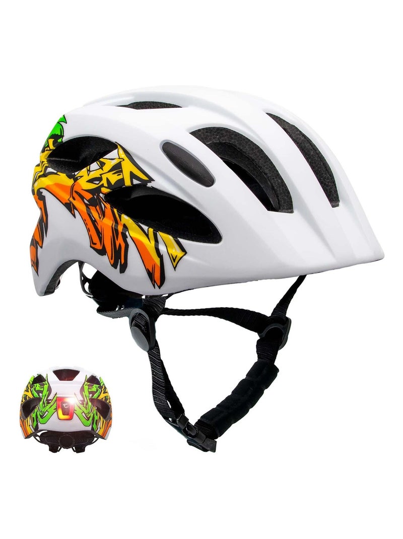 Casque de Vélo pour enfants de 6 à 12 ans | Graffiti Jaune| Certifié EN1078 Blanc Blanc - Kiabi