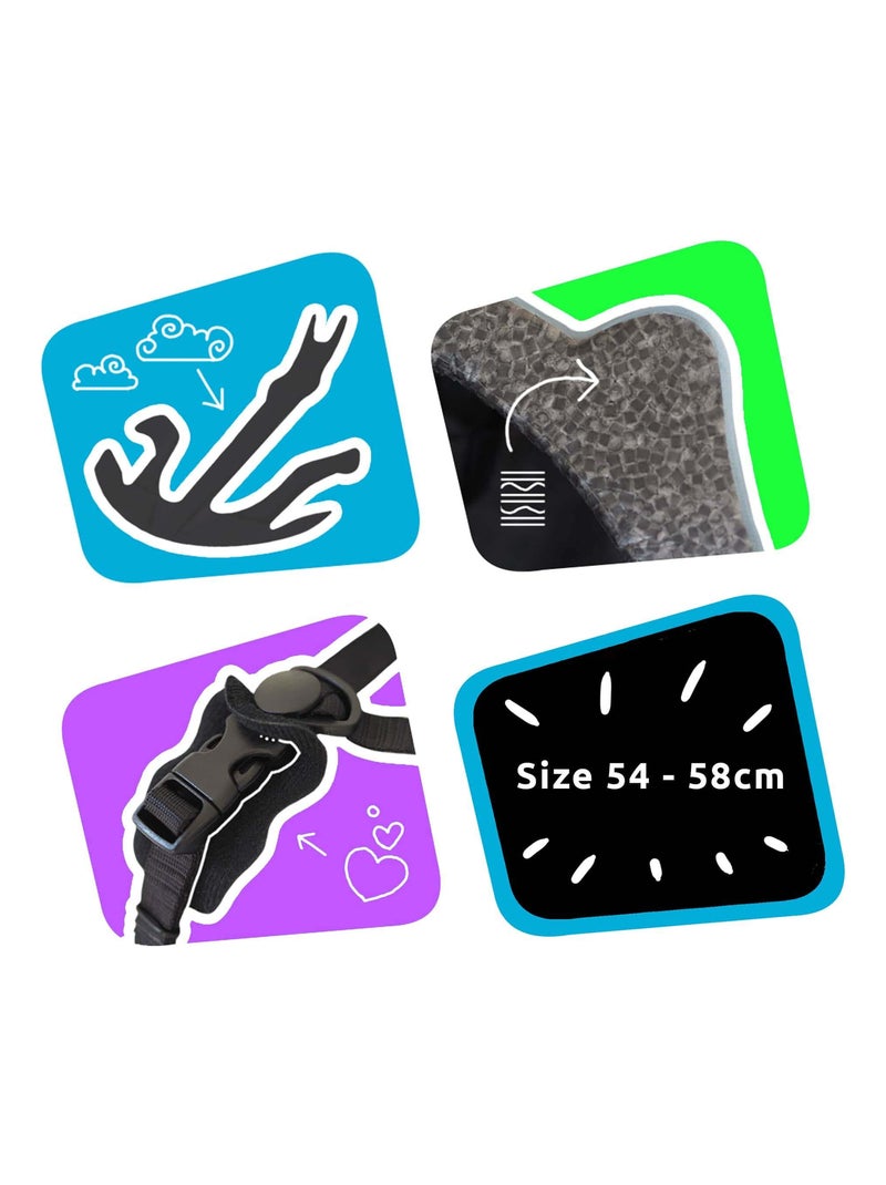 Casque de Vélo pour enfants de 6 à 12 ans | Graffiti Noir| Certifié EN1078 Noir Jaune - Kiabi