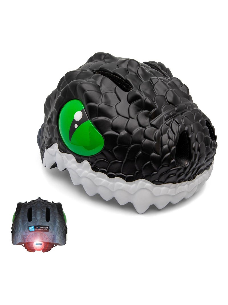 Casque de Vélo pour enfants | Dragon Noir | Crazy Safety | Certifié EN1078 Noir Noir - Kiabi