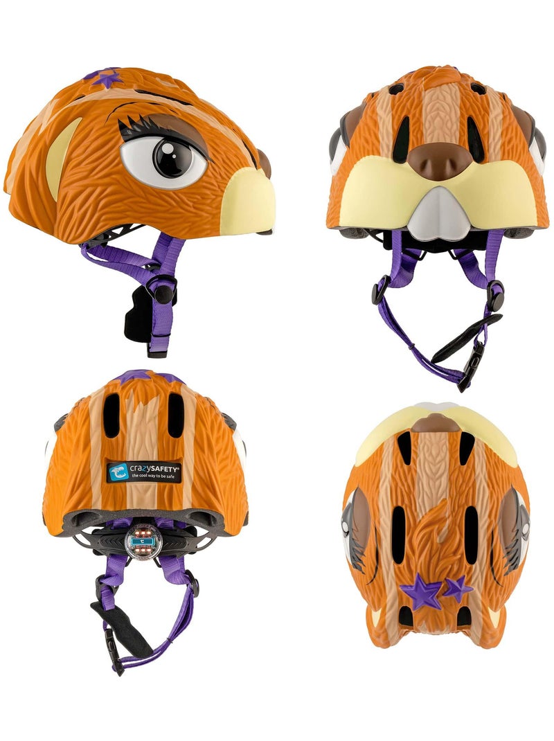 Casque de Vélo pour enfants | Écureuil Marron | Crazy Safety | Certifié EN1078 Marron - Kiabi