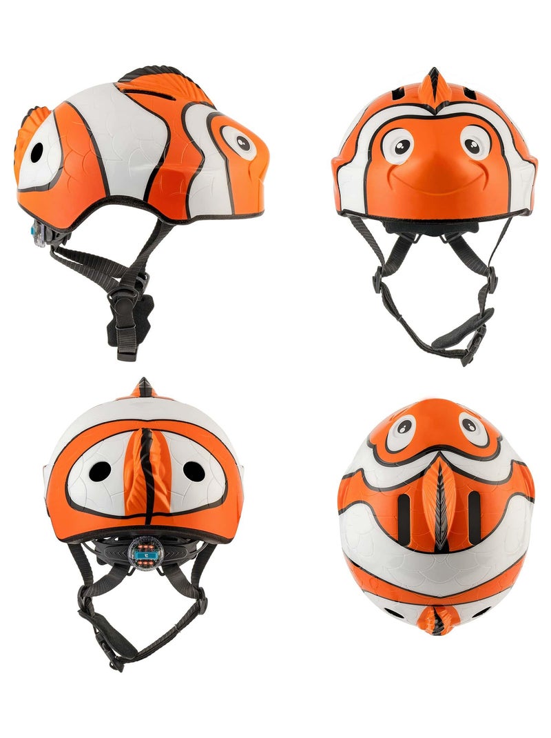 Casque de Vélo pour enfants| Poisson Clown Orange| Crazy Safety| Certifié EN1078 Orange - Kiabi