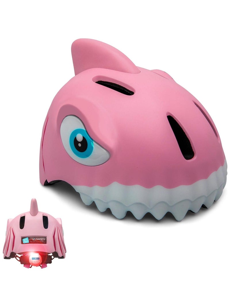 Casque de Vélo pour enfants | Requin Rose | Crazy Safety | Certifié EN1078 Rose - Kiabi
