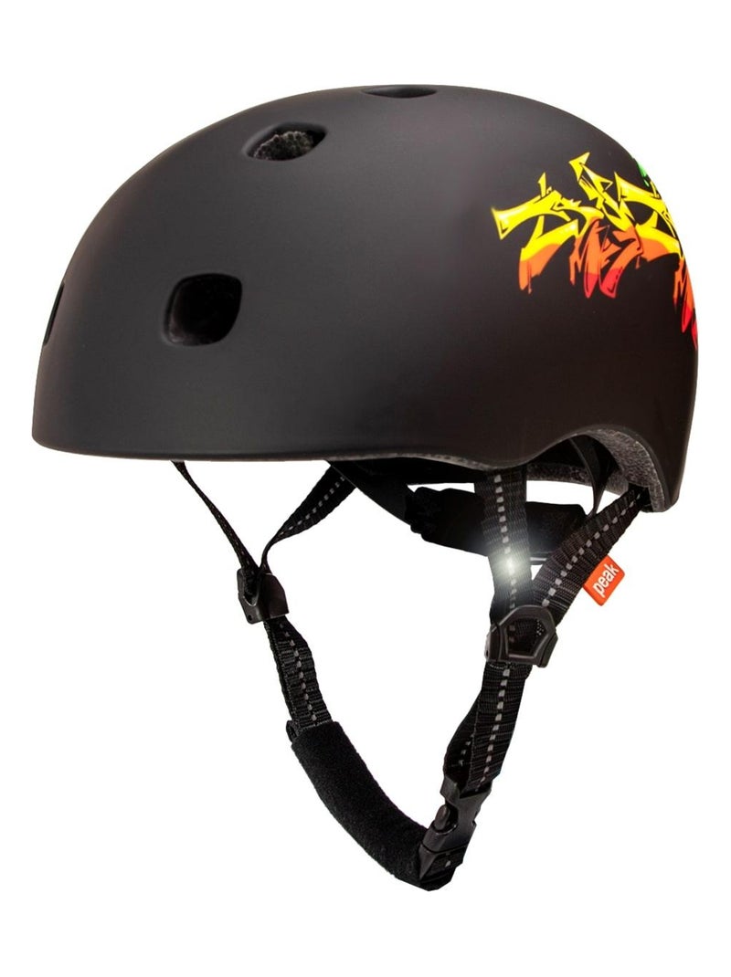 Casque de Vélo Skater pour Ados et Adultes| Grafitti Noir S/M |EN1078 Certifié Noir Jaune - Kiabi