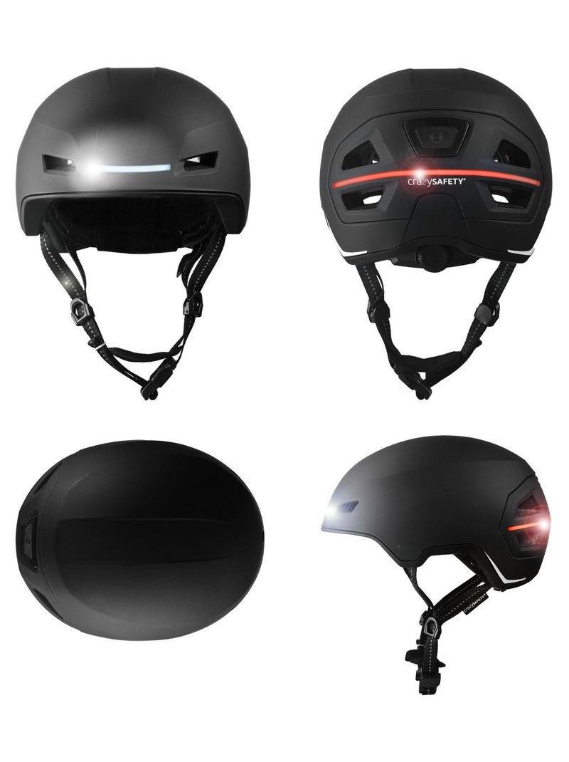 Casque E-Bike adulte | Certifié NTA 8776 | Noir avec LED Noir Noir - Kiabi