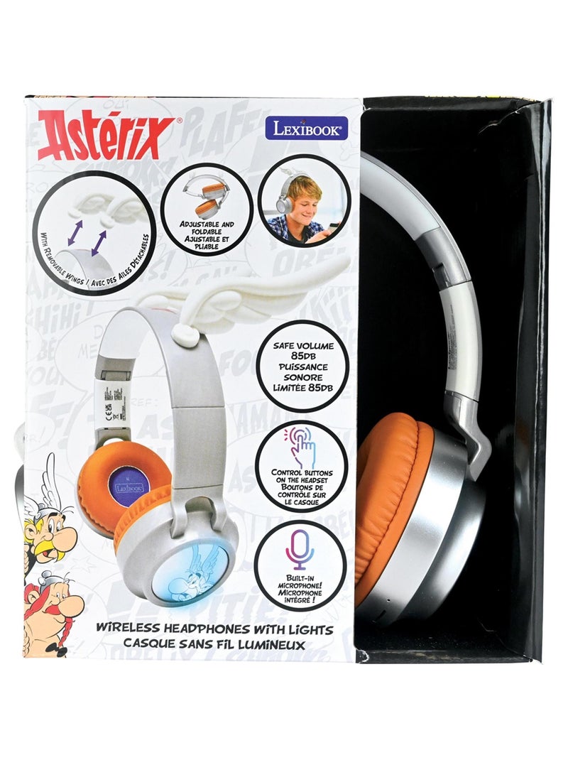 Casque lumineux pliable Bluetooth et filaire Astérix avec limitation du volume Gris - Kiabi