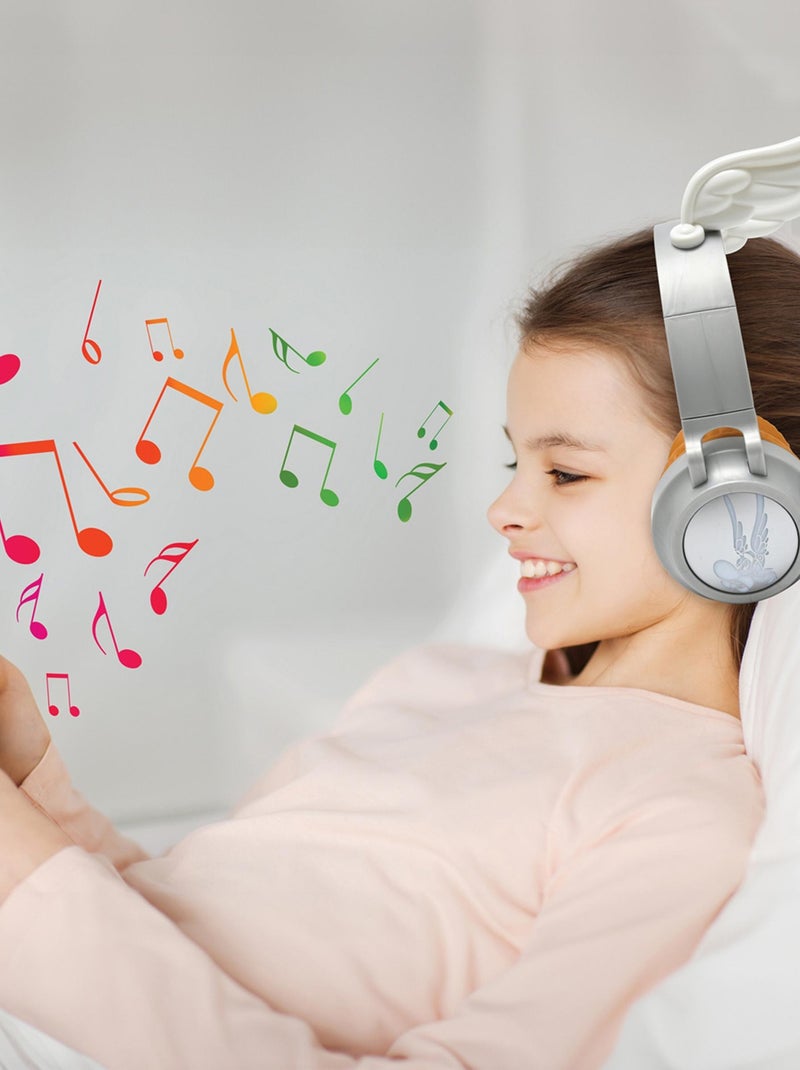 Casque lumineux pliable Bluetooth et filaire Astérix avec limitation du volume Gris - Kiabi