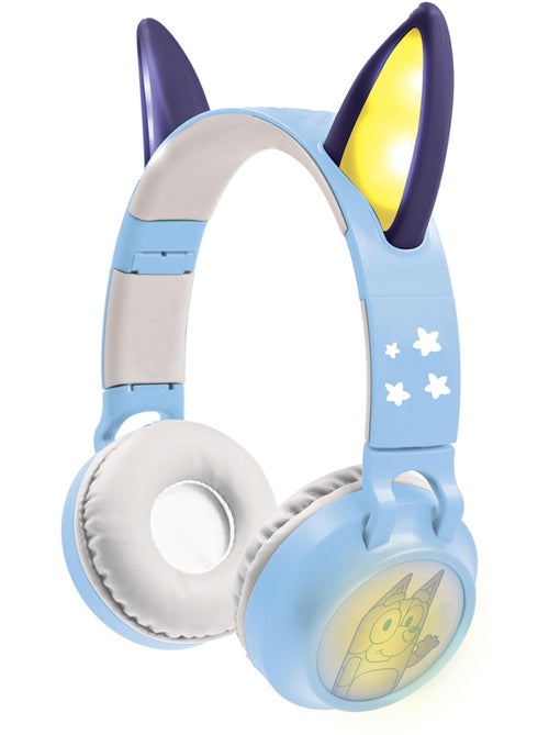 Casque lumineux pliable Bluetooth et filaire Bluey avec limitation du volume - Kiabi Casque lumineux pliable Bluetooth et filaire Bluey avec limitation du volume - Kiabi