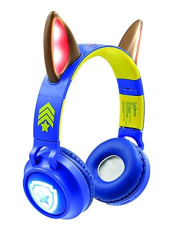 Casque lumineux pliable Bluetooth et filaire Chase de La Pat' Patroulle avec limitation du volume