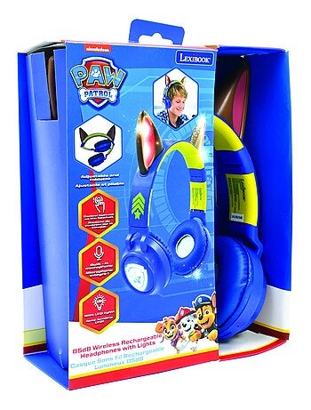 Casque lumineux pliable Bluetooth et filaire Chase de La Pat' Patroulle avec limitation du volume