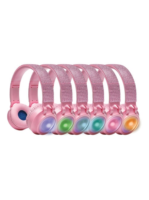 Casque lumineux pliable Bluetooth et filaire Girly avec limitation du volume - Kiabi