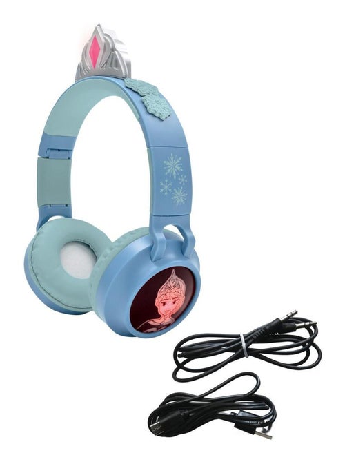 Casque lumineux pliable Bluetooth et filaire La Reine des Neiges avec limitation du volume - Kiabi