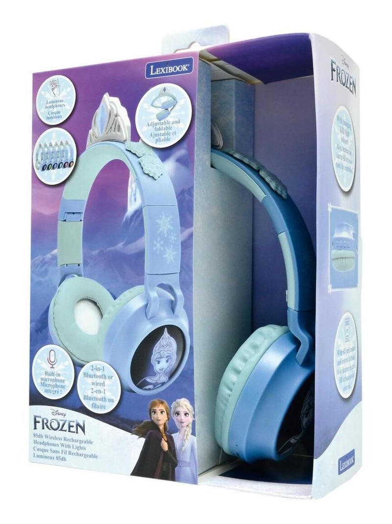 Casque lumineux pliable Bluetooth et filaire La Reine des Neiges avec limitation du volume Violet - Kiabi